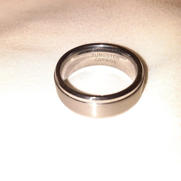 Two Tone Tungsten Carbide Men's Wedding Band, Size; 10.5, Engraved; I Love You - Picture 9 of 15